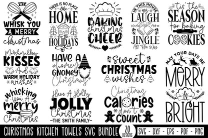 Christmas Kitchen Towels SVG Bundle