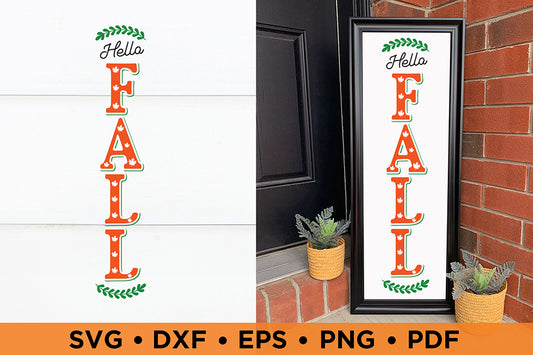 Hello Fall SVG | Fall Porch Sign SVG