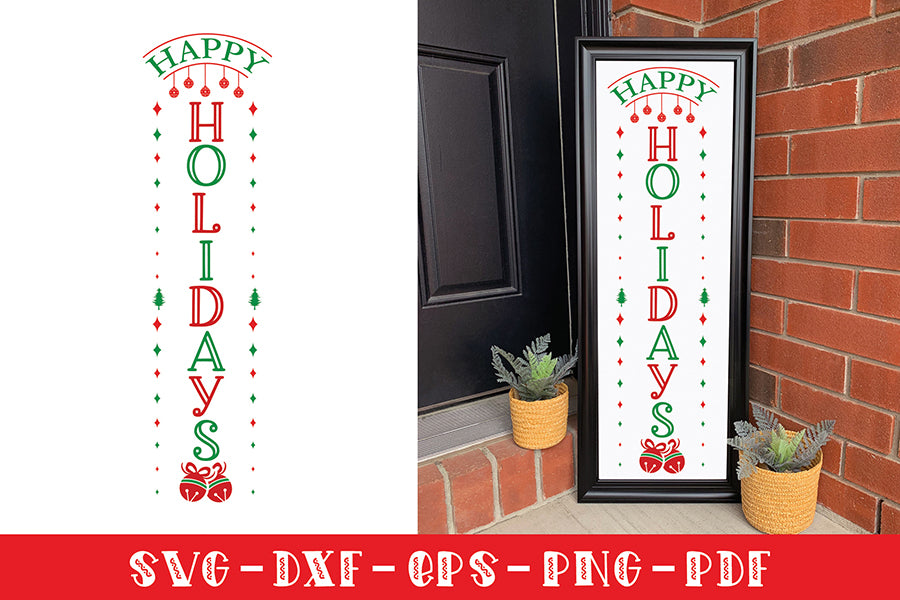 Christmas Porch Sign SVG | Happy Holidays