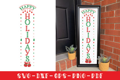 Christmas Porch Sign SVG | Happy Holidays