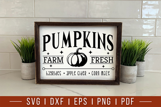 Fall Farmhouse Sign SVG - Pumpkins SVG