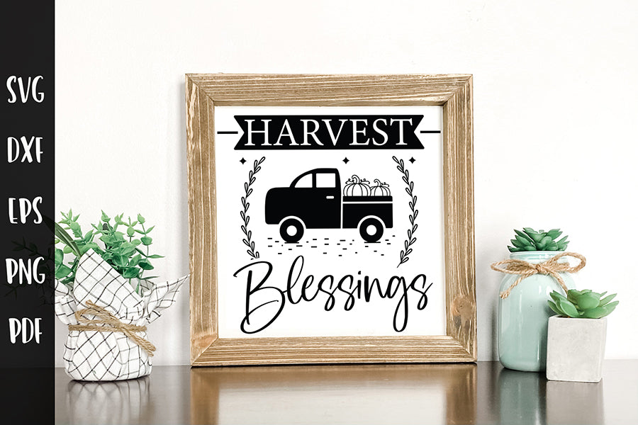 Harvest Blessings SVG - Fall Sign Making SVG