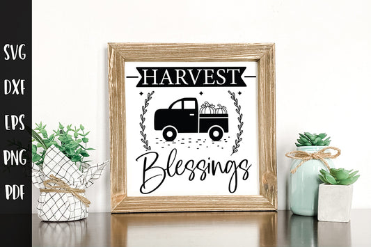 Harvest Blessings SVG - Fall Sign Making SVG