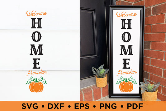 Fall Porch Sign SVG | Welcome Home Pumpkin SVG