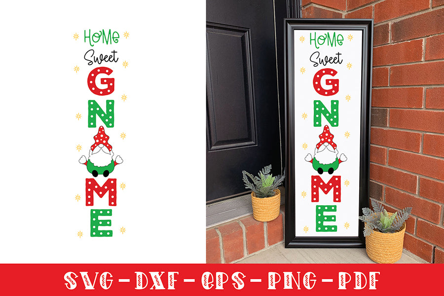 Christmas Vertical Sign SVG | Home Sweet Gnome
