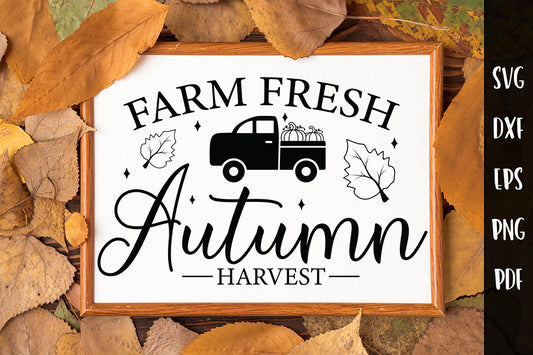 Fall Sign SVG, Farm Fresh Autumn Harvest