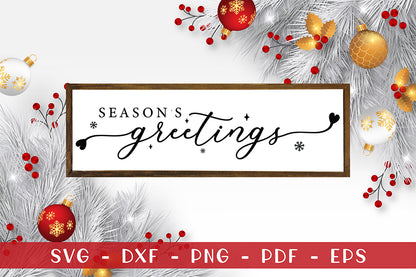 Farmhouse Christmas Sign SVG - Season's Greetings