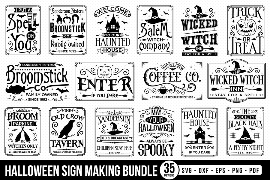 Halloween Sign Making SVG Bundle