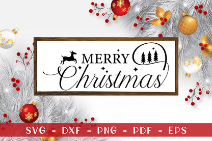 Merry Christmas Farmhouse Sign SVG Design