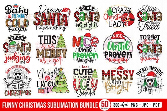 Funny Christmas PNG Sublimation Bundle