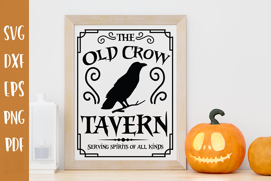 The Old Crow Tavern SVG, Halloween Sign SVG