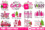 Pink Christmas PNG Sublimation Bundle