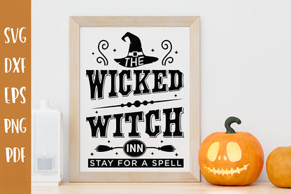 Halloween Sign SVG, Wicked Witch Inn Cut File