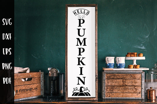 Hello Pumpkin SVG | Fall Porch Sign SVG