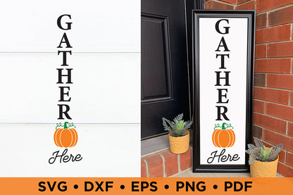 Fall Porch Sign SVG - Gather Here SVG