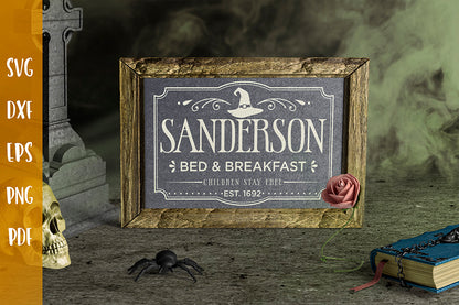 Sanderson Bed & Breakfast, Halloween Sign SVG