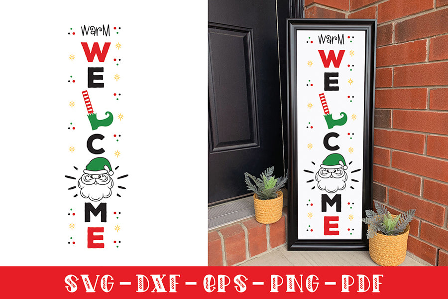 Christmas Porch Sign SVG | Warm Welcome