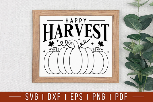 Fall Farmhouse Sign SVG | Happy Harvest SVG