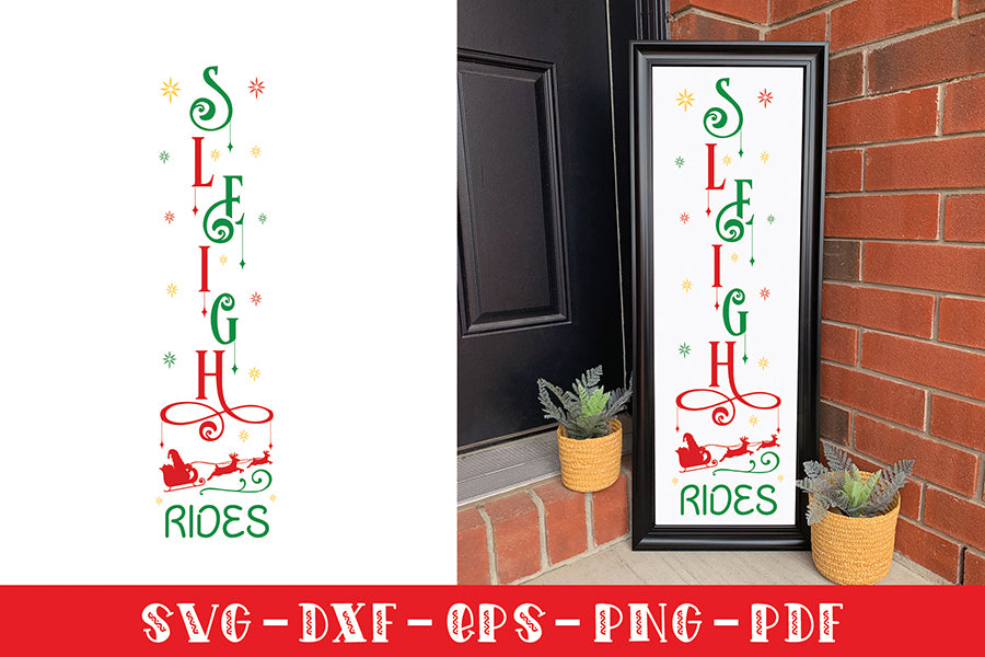 Sleigh Rides | Christmas Porch Sign SVG