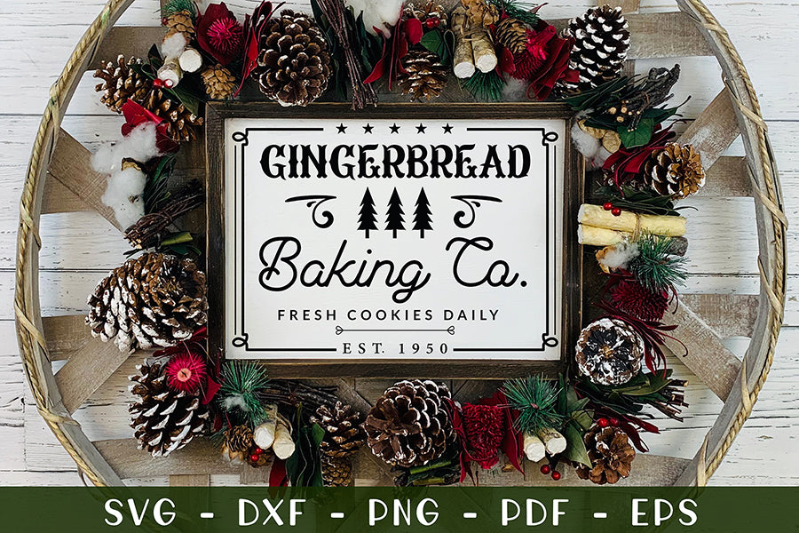 Gingerbread Baking Co, Farmhouse Christmas SVG