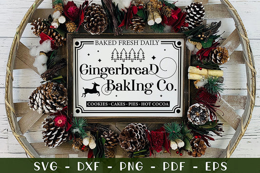 Gingerbread Baking Co, Farmhouse Christmas SVG