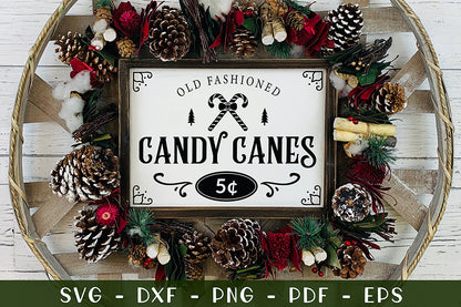 Old Fashioned Candy Canes, Christmas Farmhouse SVG