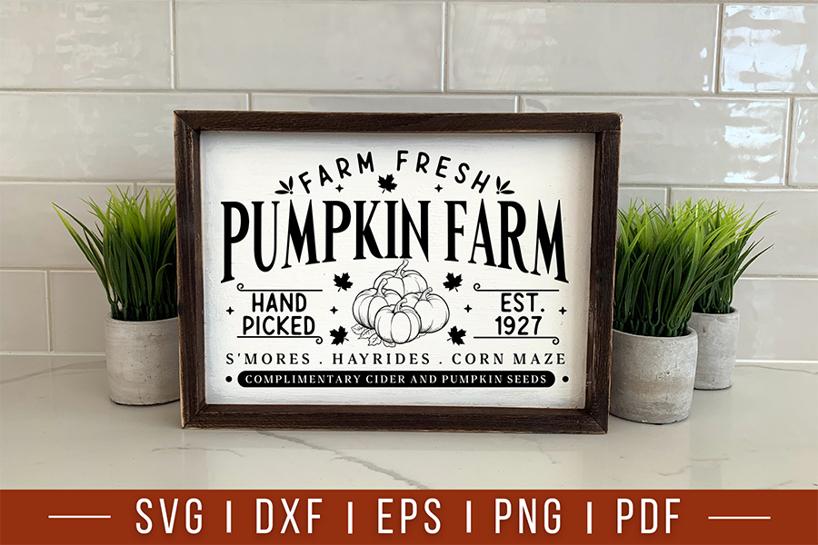 Pumpkin Farm SVG - Fall Farmhouse Sign SVG