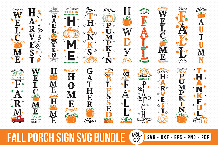 Fall Porch Sign SVG Bundle Vol.2