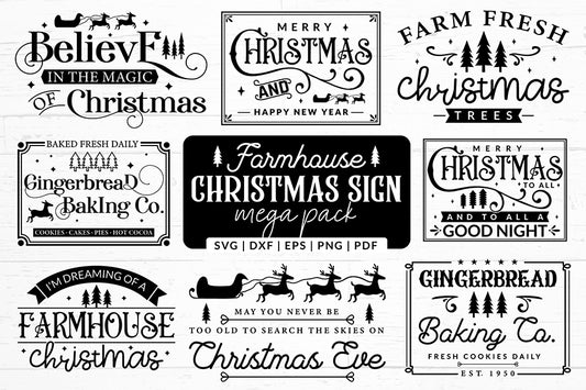 Farmhouse Christmas Sign SVG Mega Pack