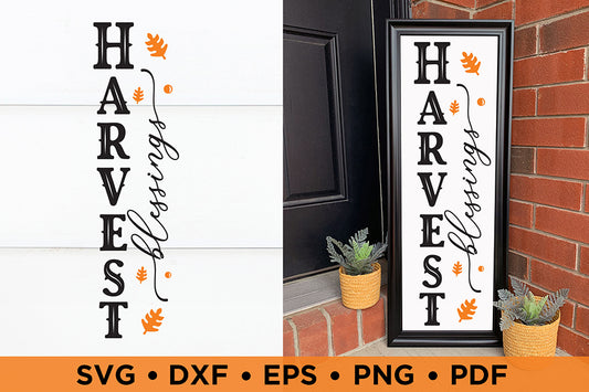 Harvest Blessings SVG, Fall Porch Sign SVG