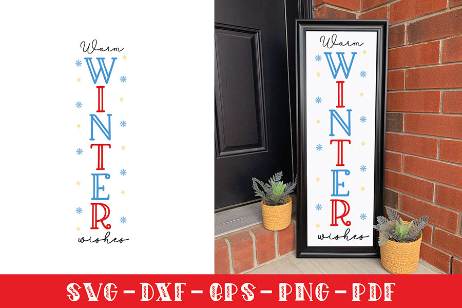 Warm Winter Wishes - Christmas Porch Sign SVG