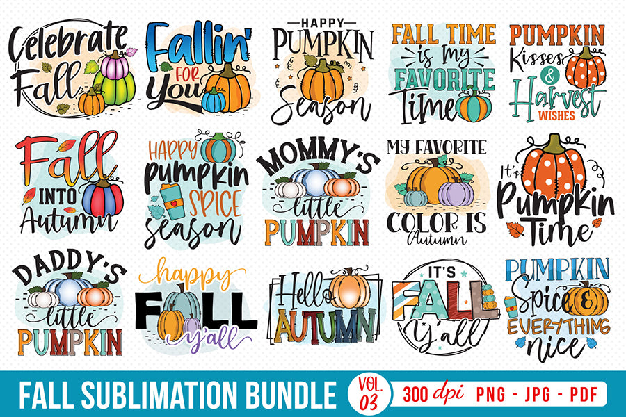 Fall PNG Sublimation Bundle Vol.3