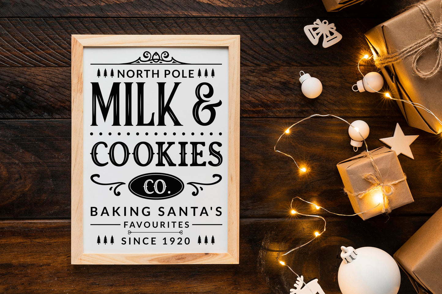 North Pole Milk & Cookies Co - Farmhouse Christmas SVG