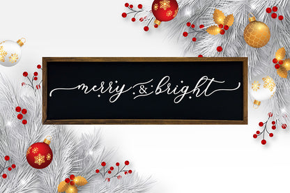 Merry & Bright | Farmhouse Christmas Sign SVG