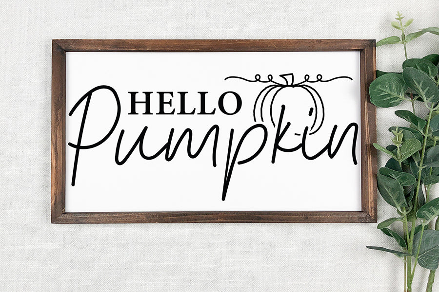 Hello Pumpkin SVG | Fall Sign SVG | Autumn SVG