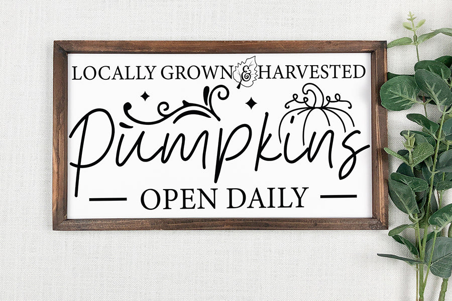 Fall Sign SVG, Locally Grown & Harvested Pumpkins