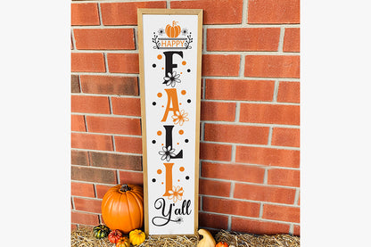 Fall Porch Sign SVG, Happy Fall Y'all Cut File