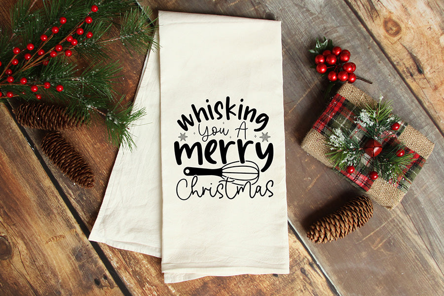 Whisking You a Merry Christmas Kitchen Towels SVG