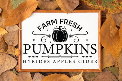 Fall Sign SVG | Farm Fresh Pumpkins Cut File