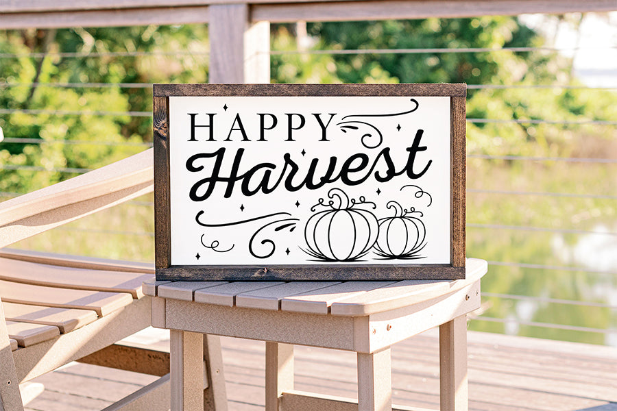 Happy Harvest SVG Cut File | Fall Sign SVG