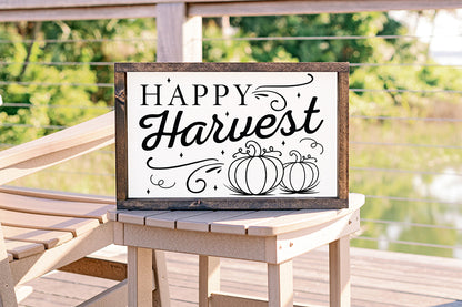 Happy Harvest SVG Cut File | Fall Sign SVG