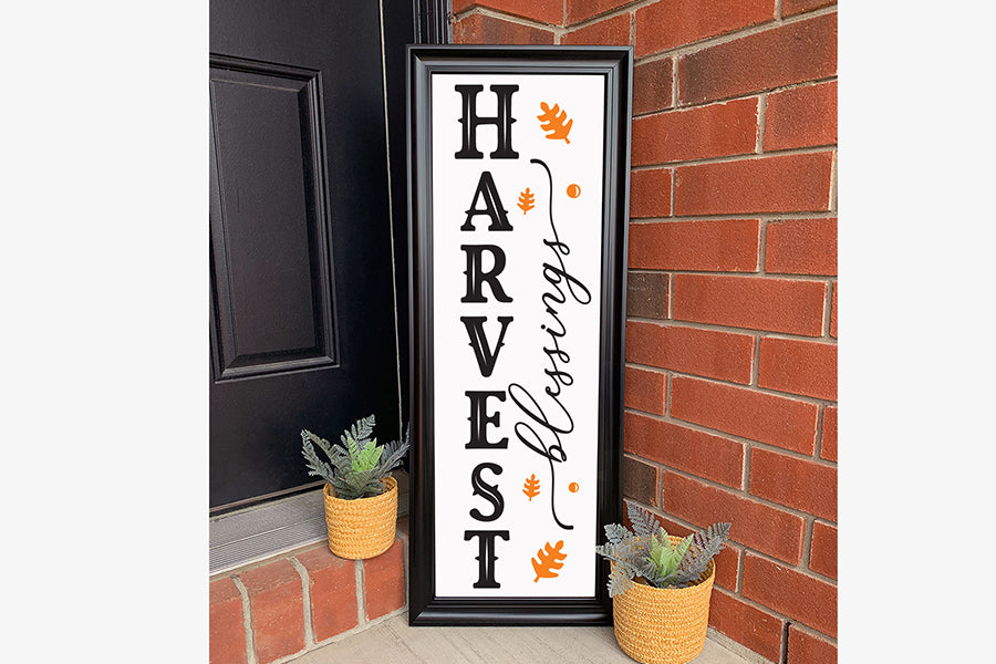Harvest Blessings SVG, Fall Porch Sign SVG