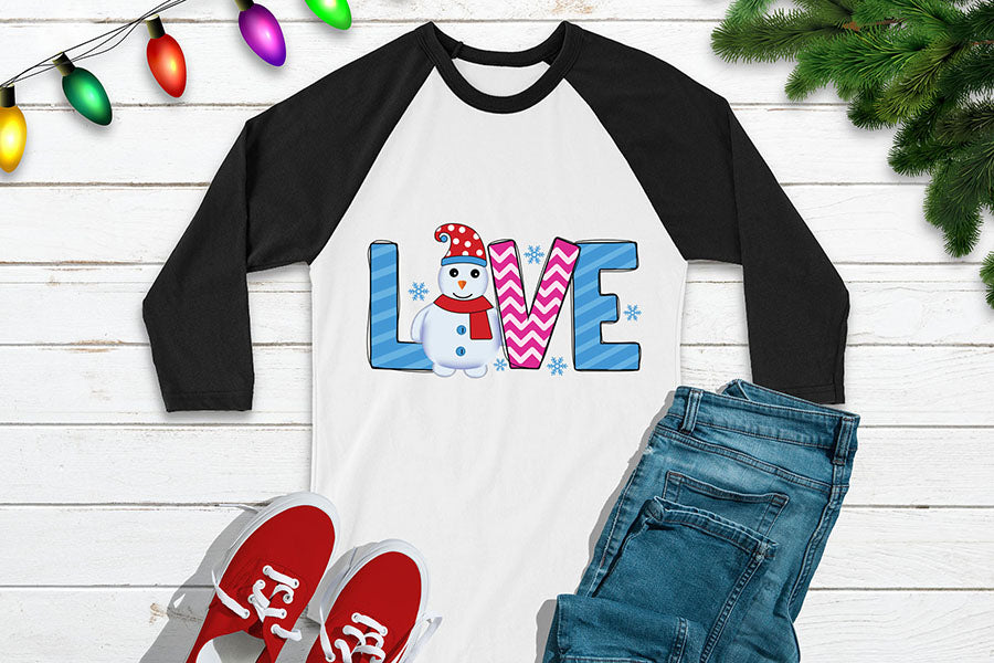 Love PNG - Snowman Sublimation Design