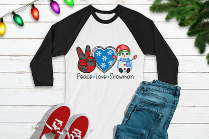 Peace Love Snowman PNG Sublimation