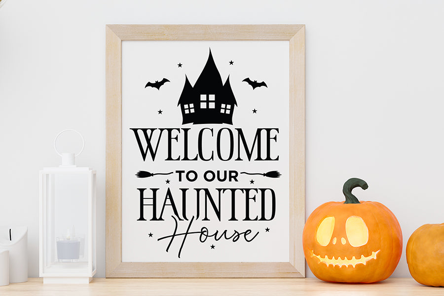 Welcome to Our Haunted House, Halloween Sign SVG