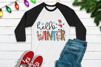 Hello Winter - Snowman Sublimation Design