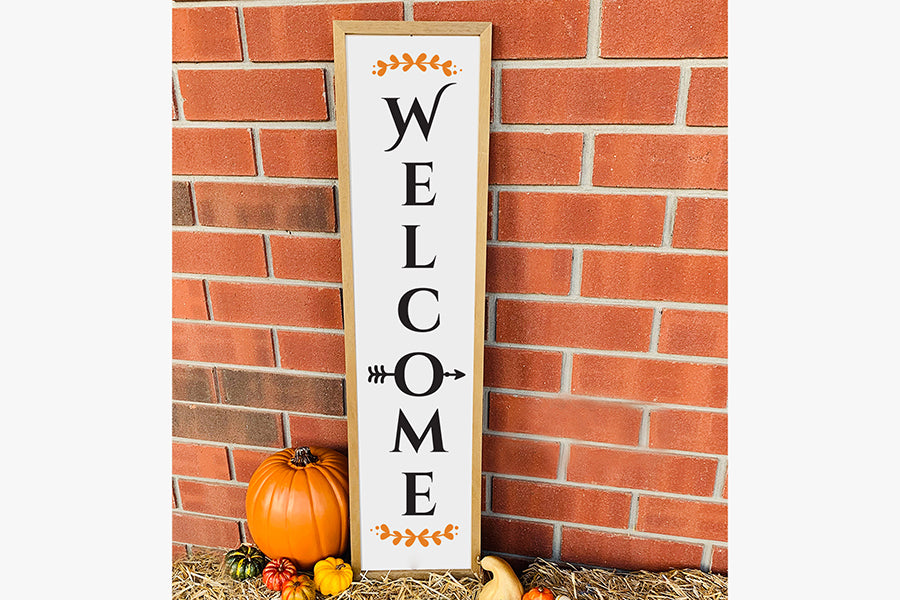 Fall Porch Sign SVG - Welcome Cut File