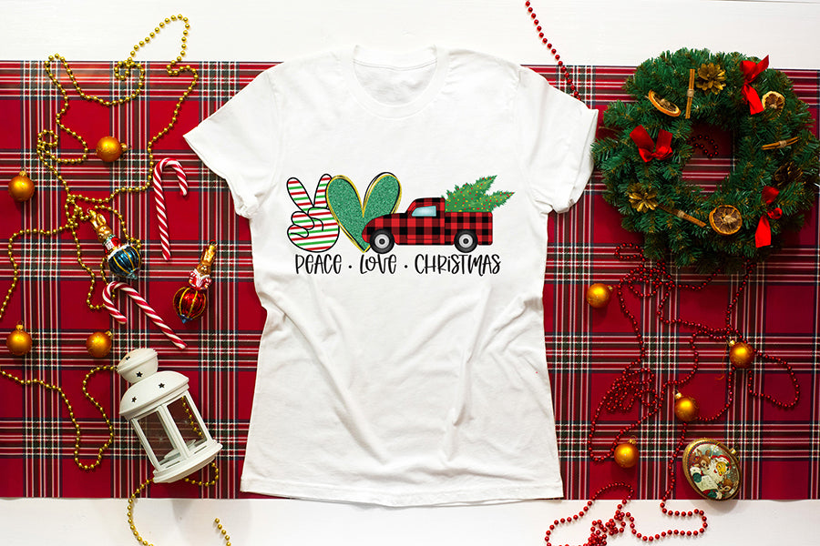 Peace Love Christmas PNG Sublimation Design