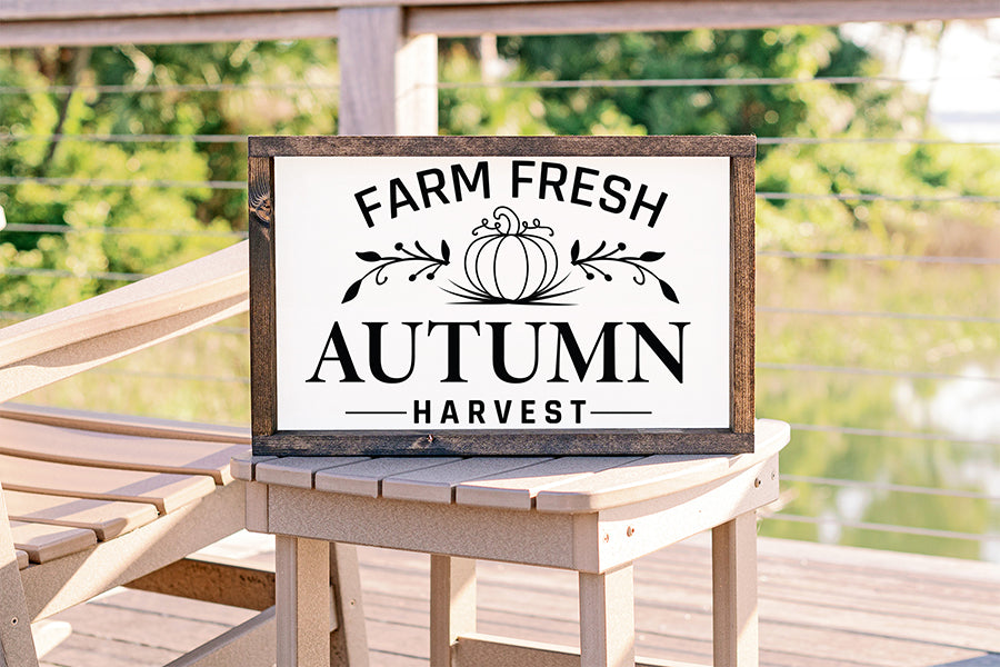 Farm Fresh Autumn Harvest SVG - Fall Sign SVG
