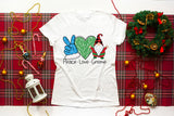 Peace Love Gnome, Christmas PNG Sublimation